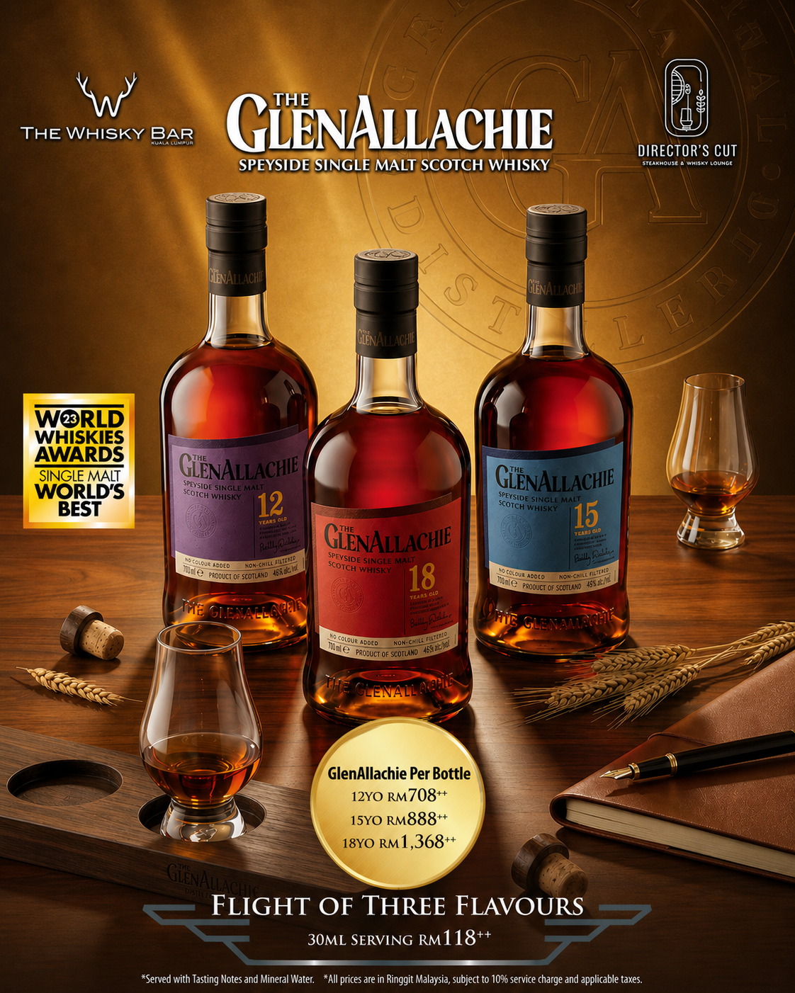 GlenAllachie Whisky Flight